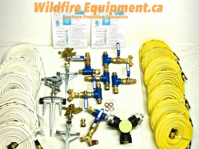 Wildfire structure protection hose and sprinkler fitting assemblies
