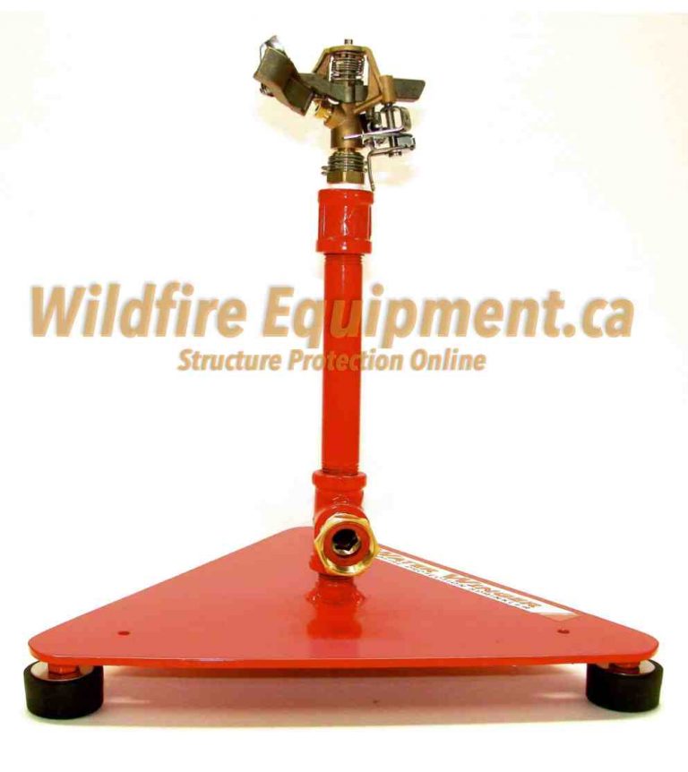 Current-design 12-inch weighted-base sprinkler for decks, hard ground and portable protection layouts