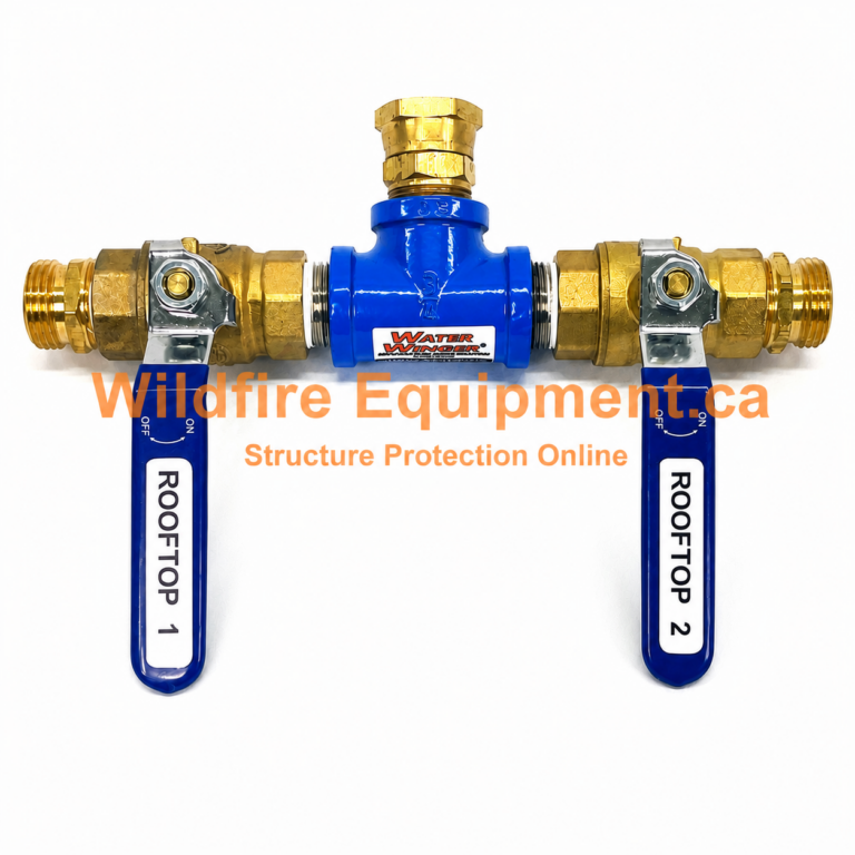 High-flow T fitting assembly for wildfire sprinkler systems